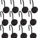 BINO | Shower Curtain Hooks - Matte Black - Set of 12 | Hooks Shower Curtain | Shower Curtain Rings Hooks | Rust Proof Shower Curtain Hooks | Bathroom Shower Hooks for Curtain | Bathroom Essentials