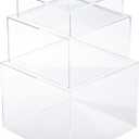 Acrylic Display Cubes, Clear Riser Boxes Set of 3 Pcs, Stackable Plastic, Decorative Design