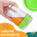 EONJOE Overnight Oats Containers with Lid and Spoon - 16oz Glass Mason Jars for Meal Prep, Yogurt,Pudding- Set of 4 (Orange+Fruit green+Blue+Purple)