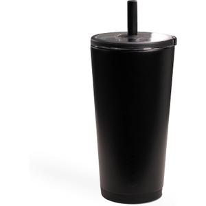 HydroJug Everyday Tumbler 20 oz, Ceramic-Lined Straw Cup, Black