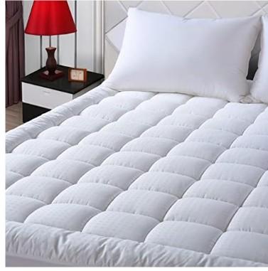 EASELAND RV King Mattress Pad Pillow Top Mattress Cover Quilted Fitted Mattress Protector Cotton Top 8-21" Deep Pocket Cooling Mattress Topper (72x80 Inches, White)