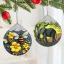 Bee Christmas Decoration - Stained Glass Tree Ornaments, Xmas Gift for Friend, Family, Coworker