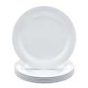 Amazon Basics Melamine Plate, Dishwasher Safe, Food Safe, BPA Free, 10.5 in, White, 6-Piece Set