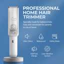 Baby Hair Clippers Set, Ultra Quiet Hair Trimmer with Vacuum for Infant, Toddler and Kids, Waterproof & Rechargeable Cordless Hair Cutter, Including Hair Cutting Scissors and Comb