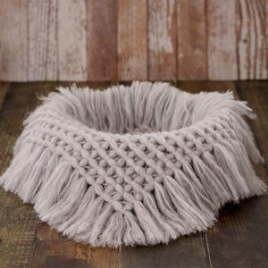 Coberllus Newborn Baby Photography Props Blanket Handmade Knitted Twist Wrap Posing Aid Backdrops for Boy Girls Photography Shoot (Lightgrey)
