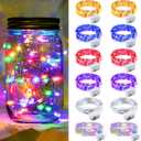 12 Pack Fairy Lights 7Ft 20 LED Twinkle String Lights Battery Operated Waterproof Firefly Starry for Mason Jar Party Wedding Christmas Valentines Day,6-Colors