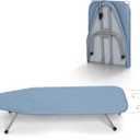 Small Ironing Board Tabletop with Cover and Pad, BlissBoard Mini Folding Iron Board Portable with Non-Slip Feet, Compact Ironing Table for Travel, 31"x12", Blue