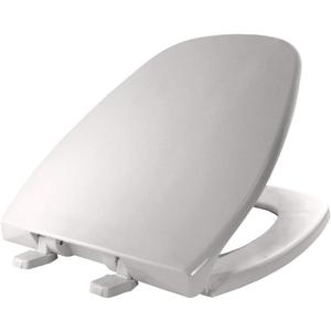 BEMIS 1240200 Eljer Emblem Plastic Toilet Seat, Made Specifically for Eljer Emblem Toilets, Made in USA, Round, White