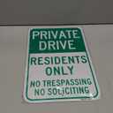 Large Private Drive Resident Only, No Soliciting No Trespassing, 18"x 12" .040 Aluminum Reflective Sign - Rust Free, UV Protected & Weatherproof