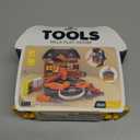 Portable Kids Tool Set, Pretend Play Tool Kit for Toddlers Age 3-5, Pretend Construction Playset with Toy Drill, Toolbox, Nuts, Bolts & Tools, Birthday Gift for 3 4 5 Year Old Boys