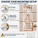 Cumbor 30-43" Baby Gate for Doorways, Auto-Close Dog Gate, No-Drill, White