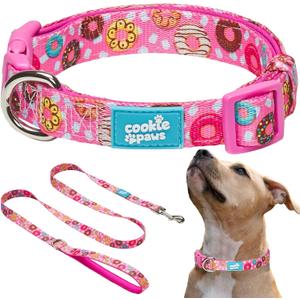 Soft Neoprene Padded Dog Collar and Leash Set for Large Dogs | Comfortable, Adjustable, Quick-Release, Durable, Breathable, Easy Clean, Cute, Fancy| Donut | Pink Soft Neoprene Padded Dog Collar and Leash Set for Large Dogs | Comfortable, Adjustable, Quick-Release, Durable, Breathable, Easy Clean, Cute, Fancy| Donut | Pink