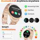 Hwagol Smart Watches for Women Android Phones iPhone Compatible(Bluetooth Call),1.39'' Round Fitness Tracker Heart Rate/Sleep Monitor,100+Sport Modes Pedometer