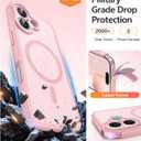 FNTCASE for iPhone 16 Case: [Compatible with Magsafe] Translucent Matte Cases with [Full Camera Protection] [Screen Protector] Military Grade Shockproof Protective Phone Cover - Light Pink