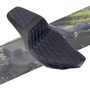 One-piece Two-Up Seat Driver Passenger Seat Fit for Harley Touring Street Glide FLHX Road Glide FLTRX Street Glide Ultra FLHXU CVO Road Glide ST FLTRXSTSE 2023 2024 2025 (Blue Stitching)