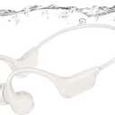 Bone Conduction Bluetooth Headphones-SwimBeats,IP68 Waterproof Swimming Headphones with 32GB MP3 Player, Lightweight Open Ear Design for Swimming/Surfing/Marathon/Cycling(Beige)