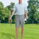 M MAELREG Golf Shorts Men Print Quick Dry 9" Stretch Lightweight Water-Resistant Flex Flat Front Fashion Mens Shorts Casual (Heather Quiet Shade)