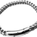 Men's Solid Stainless Steel Franco Bracelet Heavy 9" in x 6MM Thick Wrist Chain