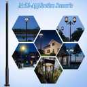 Street Light Pole 10Ft Tall-Outdoor Adjustable Metal Street Lamp Post, Outdoor Light Pole for Parking Lot, Patio, Street, Backyard, Exterior House