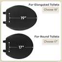Soft Standard Vinyl Toilet Seat, Black - 17 Inch Soft Vinyl Cover with Comfort Foam Cushioning - Fits All Standard Size Fixtures - Easy to Install Fantasia by Achim Home Decor