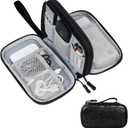 Skycase Electronic Organizer Travel Case - Waterproof Travel Cord Pouches for Organization, Cable Organizer, All-in-One Double Layers Storage Bag for Accessories, Charger, Cable, Black (Medium)