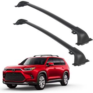 DBXB-RV Heavy Duty Black Aluminum Roof Rack Crossbars Compatible with Toyota Grand Highlander/TX 2024up (excl. 2026 LE/Hybrid LE) 260lb Loading, Metal Lockable Anti -Theft Locker with Die Down Loop.
