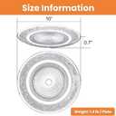 Elsjoy 6 Pack 10 Inch Large Glass Dinner Plate, Clear Round Serving Plate Vintage Embossed Dinnerware for Salad, Pasta, Fruits