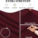 Qubjus Stretch Sofa Slipcover Loveseat Slipcovers for 2 Cushion Couch Soft Couch Cover Furniture Protector Jacquard Fabric Small Checks with Elastic Bottom for Kids Pets (Burgundy, Medium)