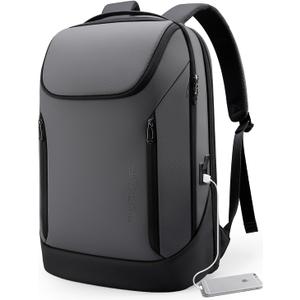 BANGE Business Smart Backpack Waterproof fit 15.6 Inch Laptop Backpack with USB Charging Port,Travel Durable Backpack (Large, Grey)