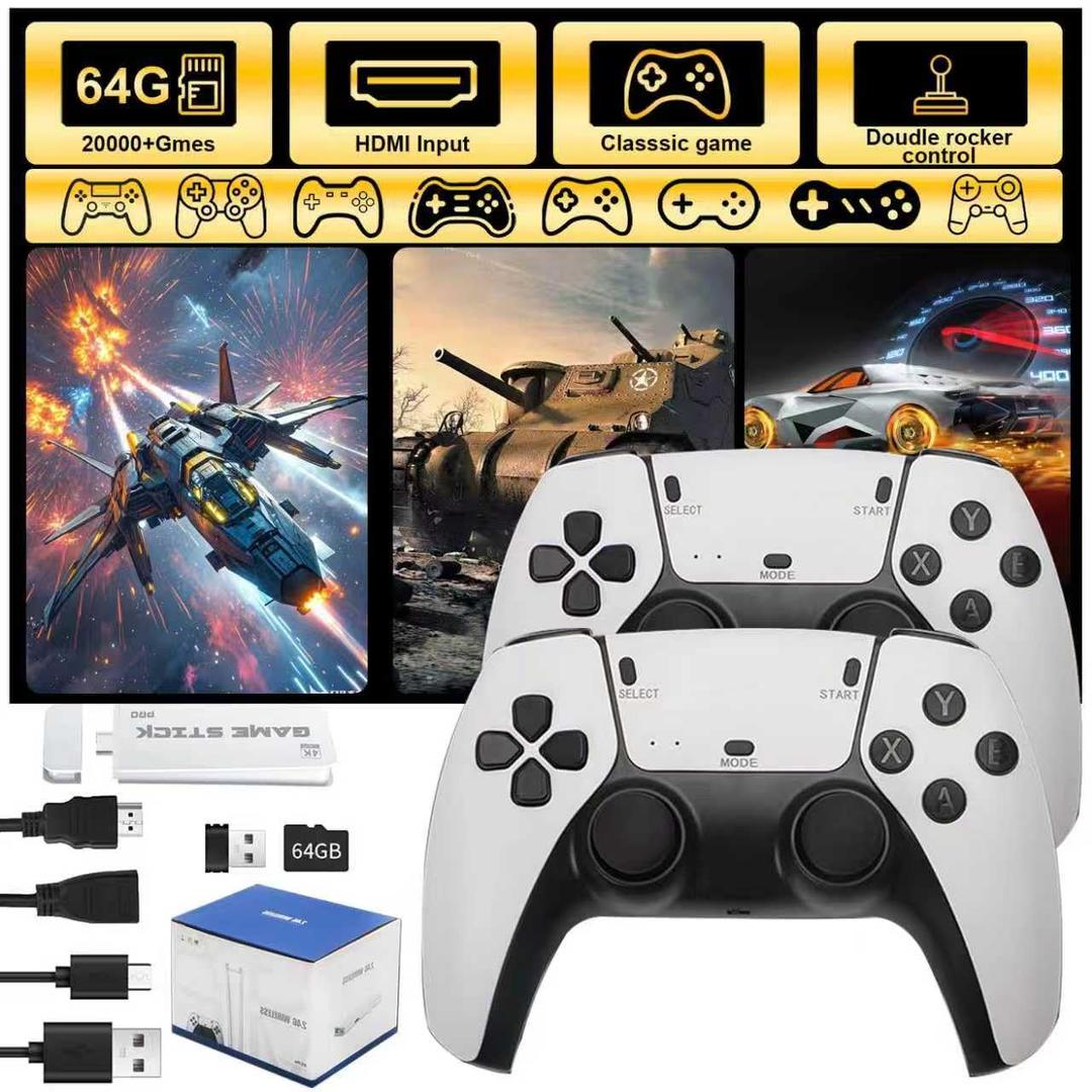 M15 Handheld Game Console,4K HDMI Retro Gaming Console with 40,000+ Games & 23 Emulators and Dual 2.4G Wireless Controllers,Plug and Play Video Gaming Stick,Compatible with TV, PC, Projector (64G)