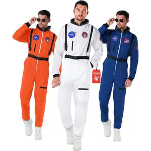 Morph Astronaut Costume Adult, Space Suit Men, Mens Halloween Costume Astronaut Suits, Nasa Costumes Adult (Large, White)
