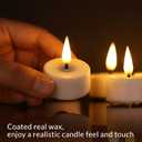 White Flameless Wax Tealights with Remote Batteries, Flickering LED Votive Candles Set of 10