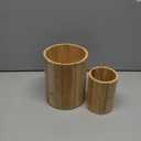 Bamboo Utensil Holder, 7.3"+5.4" Set of 2 Utensil Holders for Kitchen Counter, Bamboo Spoon and Chopstick Organizer, Flatware, Spatula & Silverware Storage Containers, for Countertop & Pantry