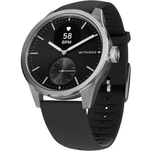 WITHINGS ScanWatch 2 - Hybrid Smart Watch, Heart Rate Monitoring, Fitness Tracker, Cycle Tracker, Sleep Monitoring, GPS Tracker, 30-Day Battery Life, Android & Apple Compatible, HSA/FSA (Black)