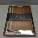 Fibogollo Set of 2 Acacia Wood Serving Tray with Handles, Decorative Trays Platter, Breakfast Tray in Bed, Food Drinks Tray for Eating, Working, Storing(Brown)