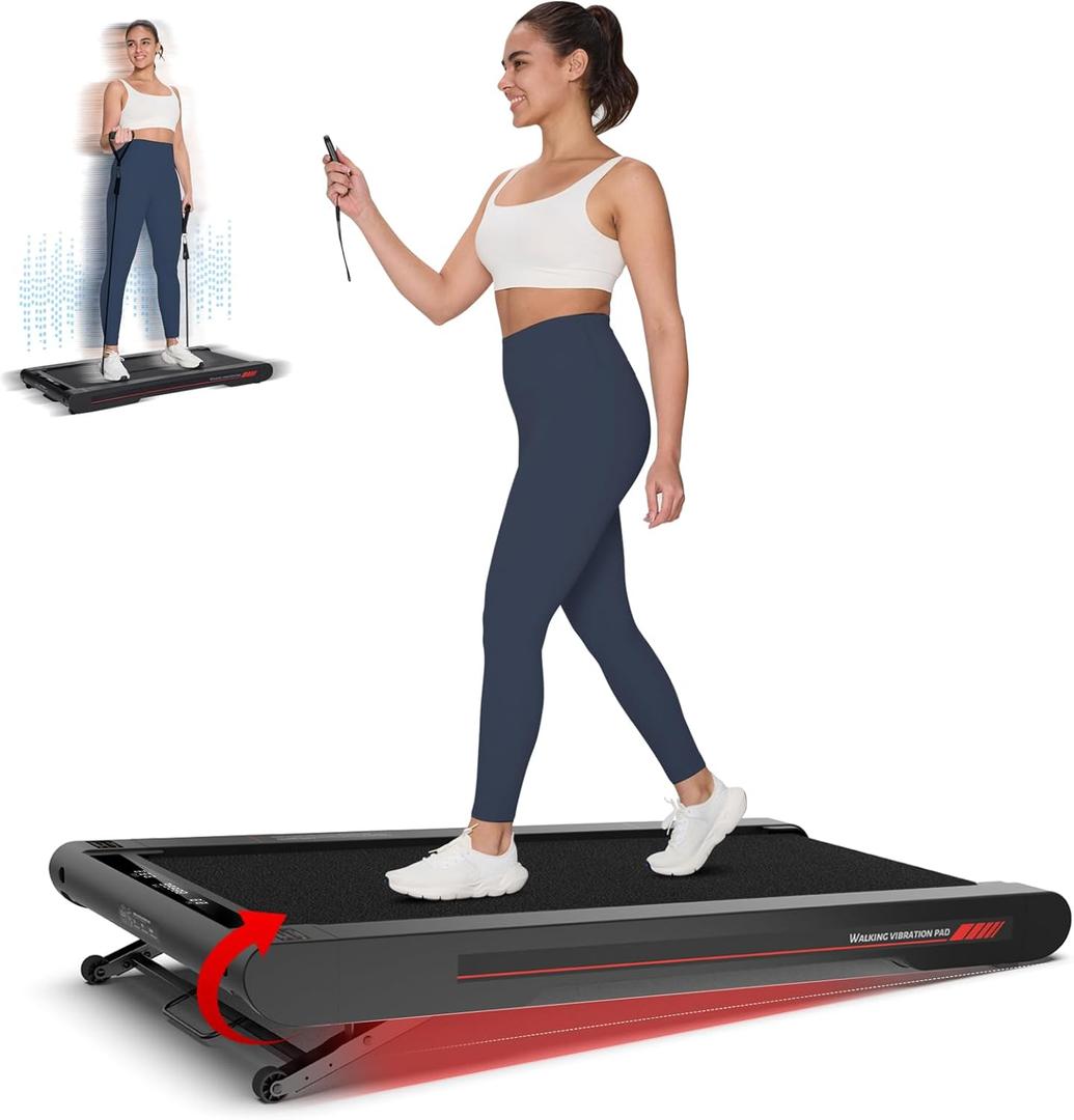 Sperax Walking Treadmill Pad with APP, 3 in 1 Under Desk Treadmill, 400W Low Noise Walking Vibration Pad with Remote Control,Portable Treadmills for Home Office (manual incline)