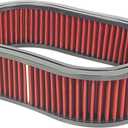 Universal Oval Washable Air Cleaner Element Replacement Filter Flow Red Various Sizes 12" x 2" /12" x 3" /12" x 4" For 12" Oval Air Cleaner Kits (12" x 3")