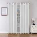 Joydeco 60% Blackout White Curtains 84 Inch Length 2 Panels, Thermal Insulated Long Curtains& Drapes 2 Burg, Room Darkening Grommet Drapes for Bedroom Living Room Window(Greyish White, W52 x L84 Inch)