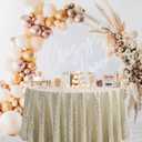 Pufogu 50" Round Champagne Gold Sequin Tablecloth Glitter Champagne Table Cloths for Birthday Wedding Bridal Baby Shower Party Decorations