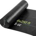 VEVOR Weed Barrier Fabric Heavy Duty, 6x250FT 5oz Landscape Fabric, Woven Weed Blocker Fabrics, Garden Fabrics Weeds Barrier, Weeds Control Ground Cover, Geotextile Webbing, Gardening Mat, Black