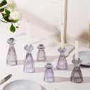 Lysenn Glass Candle Stick Holder Set of 6 – Premium Taper Candle Holders for Romantic Ambiance - Candle Sticks Holder Decor for Special Occasions - Purple