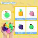JOYIN 4 Pcs 3D Printed Fidget Fruit Toys, Make a Sound Flexible Desk Fidget Worm Toy for Stress Relief, Boys Girls Kids Adults Birthday Gift Party Favors Stress Toys