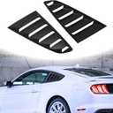 Side Window Louvers Compatible with 2015-2022 Ford Mustang Classic Style Black ABS Plastic Sun Shade Rear Windshield Cover Vents