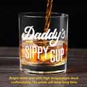LIGHTEN LIFE Daddy's Sippy Cup Whiskey Glass 12 oz,Unique Dad Gift in Valued Wooden Box,Funny Gag Gift for New Dad,Father,Husband from Kids Wife for Father's Day,Birthday,Christmas