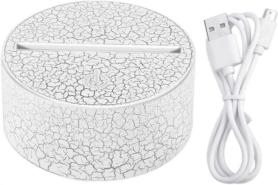 Acrylic 3D LED Lamp Base Table Night Light Base LED 7 Color-Adjust Te Control Lighting Accessories Bulk - (Color: White Lava Base)