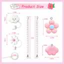 2 x 2Pcs 10mm Straw Covers for Stanley Cup 30&40 Oz, Cloud Flower Silicone Straw Toppers with 2Pcs Personalized Charm Accessories with Chains (2+2)