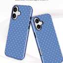 Jusy Magnetic Polka Dot Phone Case for iPhone 16,Blue White