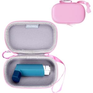 MGZNMTY Asthma Inhaler Holder Case, Storage and Travel Handy Inhaler Case for Adults and Kids (ONLY CASE) (Pink) (small)
