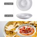 LAUCHUH Porcelain Chip and Dip Serving Set Divided Serving Trays Appetizers and Cheeses Serving Platter Compartment Dish for Mother's Day, Snack, Fruit, Veggies, Candy, 12-inch Set of 1