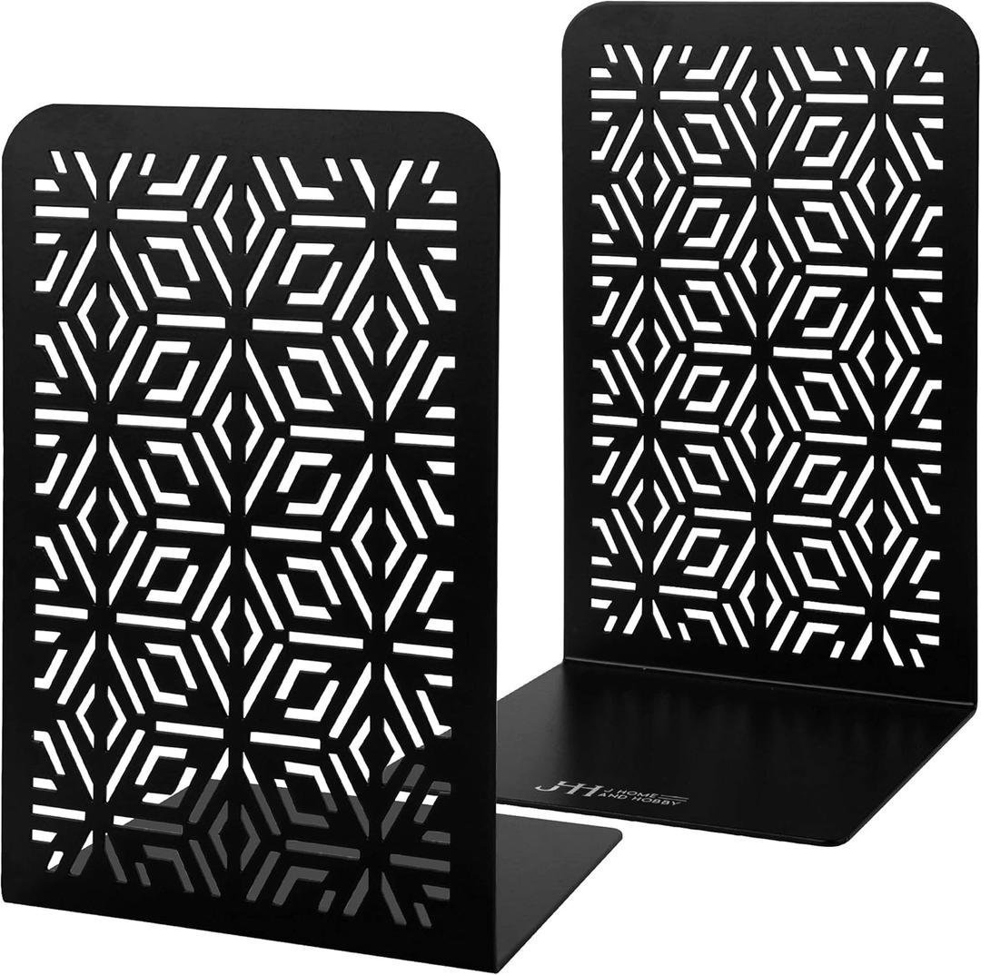 Book Ends for Heavy Books- Bookends for Shelves-Heavy Duty Bookends-Cute Decorative Metal Bookends for Home or Office Use -Hold Books Neat and Organized While Matching Your Dcor